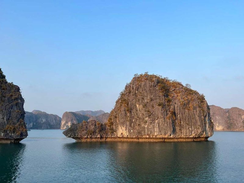 Scenic view of Turtle Islet rock formation in Lan Ha Bay 1-day boat tour 