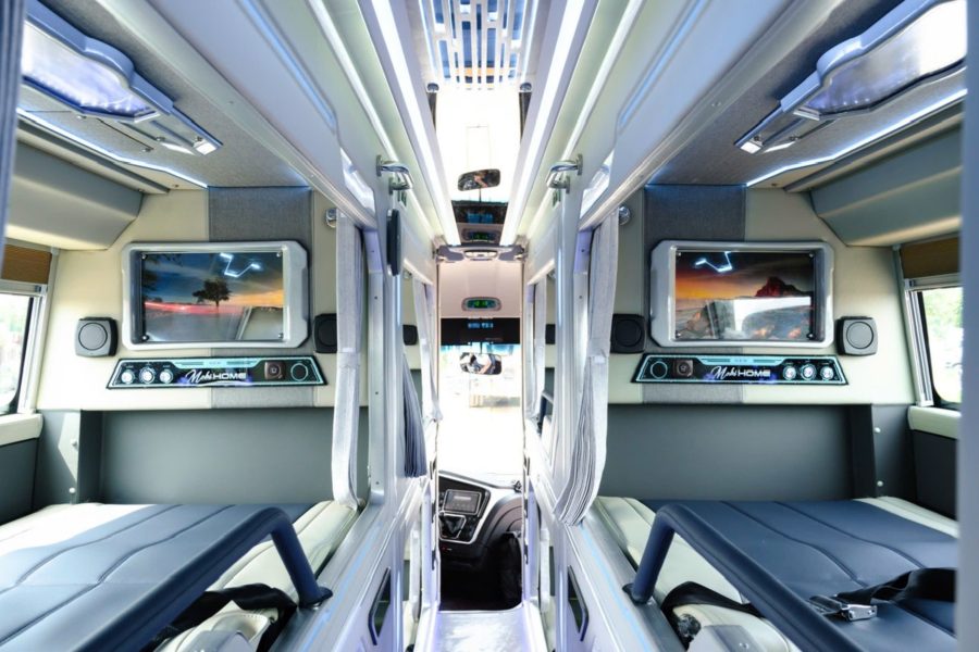 Modern sleeper bus interior for the overnight journey from Cat Ba to Phong Nha by Lost In Vietnam