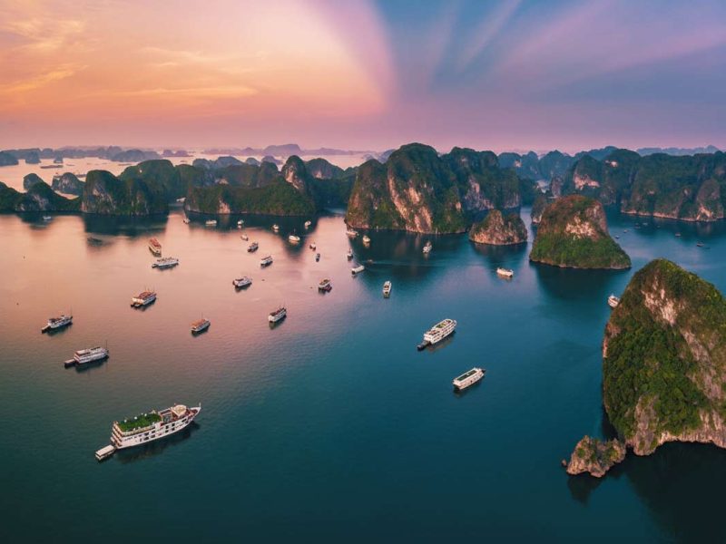 Ha Long Bay - where you will pass through during ferry trip 