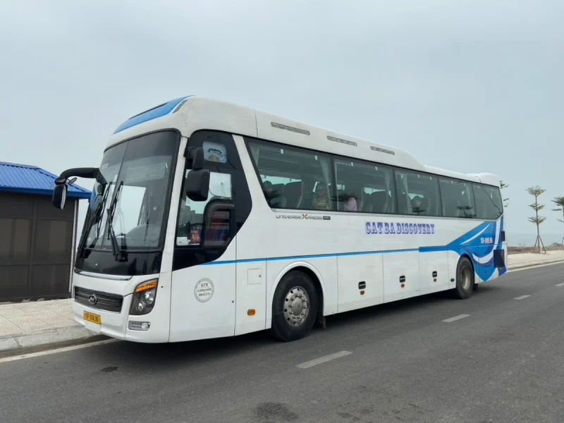 Lost In Vietnam modern VIP bus providing direct and comfortable transfer from Tam Coc (Ninh Binh) to Cat Ba Island.