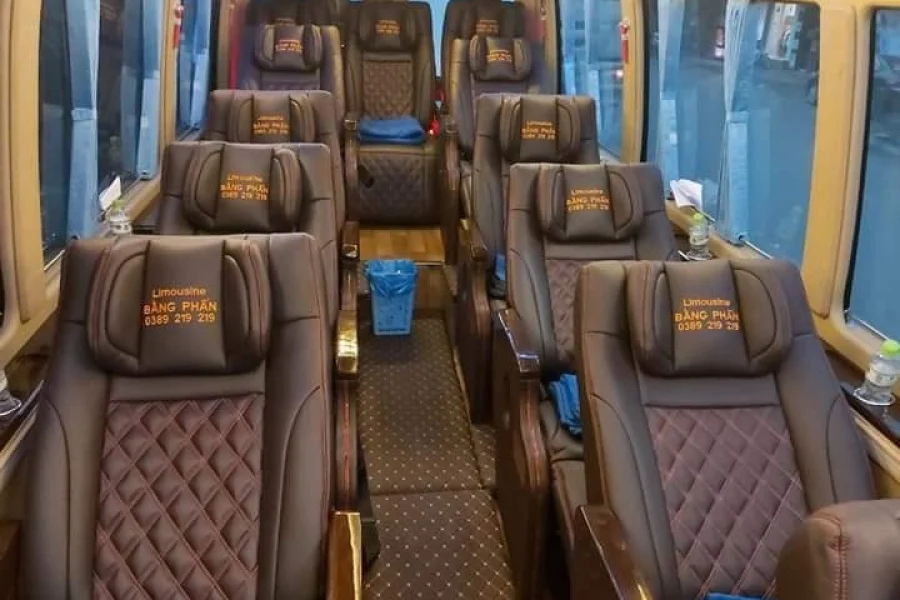Premium VIP cabin bus from Hanoi to Ha Giang ready for a comfortable overnight mountain journey.